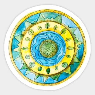 Planet Earth Mandala Sticker